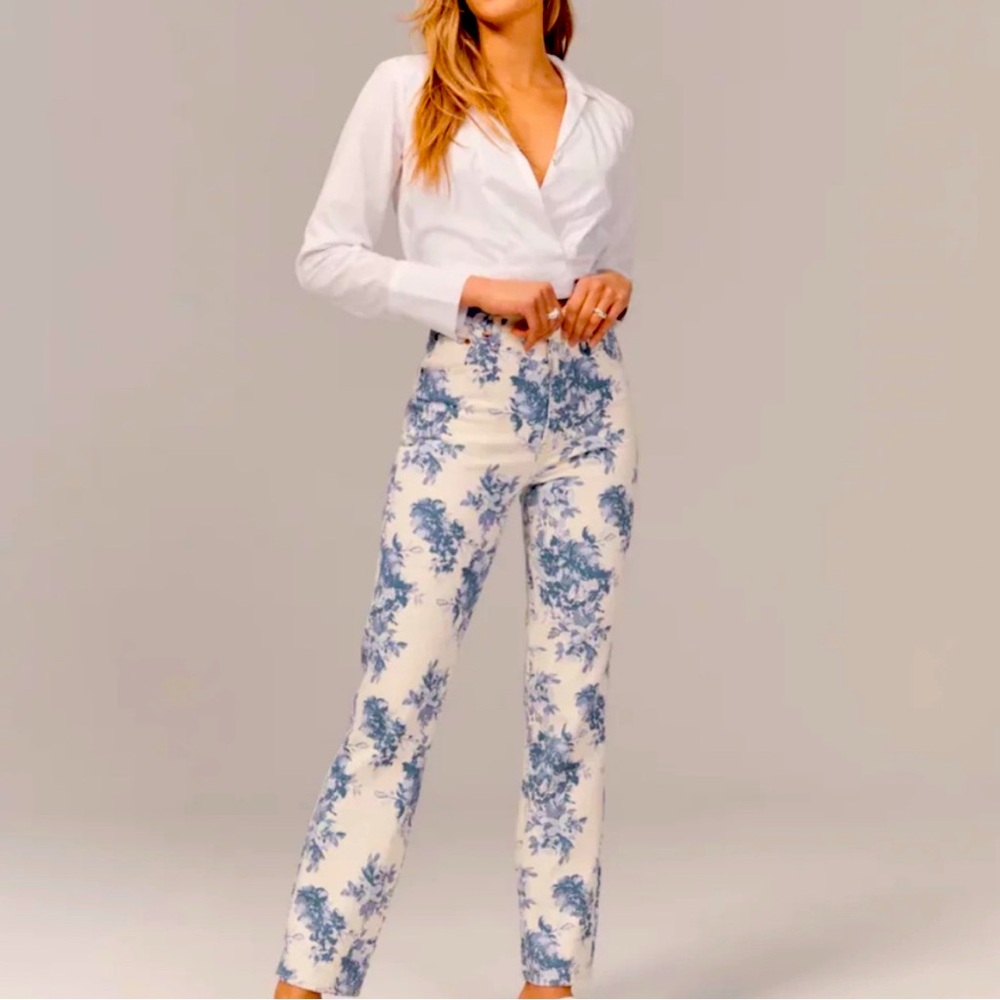 Abercrombie Curve Love Floral Jean